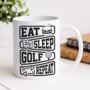 Eat Sleep Golf Repeat Mug, thumbnail 1 of 2