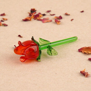 Artisan Glass Red Rose In Gift Box | Collectable | Home Decor, 2 of 5