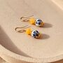 Blue And White Ceramic Floral Earrings, thumbnail 2 of 4