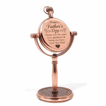 Engraved Copper Desk Clock – 20th Wedding Anniversary And Father's Day Personalised Gift For Him, 4 of 12