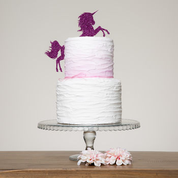 Unicorn Cake Topper Decoration Two Part Set, 2 of 4