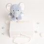 Gift Boxed Blue Soft Plush Elephant Toy, thumbnail 1 of 4