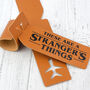A Stranger's Things Leather Luggage Tag, thumbnail 1 of 2