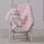 Personalised Striped Baby Blanket And Bashful Bunny Toy, thumbnail 1 of 7