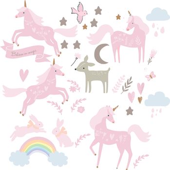 Forest Unicorns Fabric Wall Stickers, 2 of 5