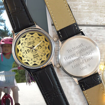 Personalised Aquarius Golden Star Design Wrist Watch, 2 of 4