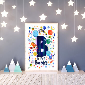 Space Planets Theme Initial Name Print, 4 of 10