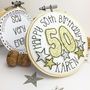 Personalised 50th Birthday Sparkle Embroidered Card, thumbnail 1 of 6