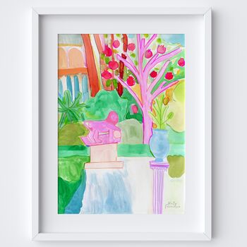 Form And Flora Painted Garden Scene Art Print, 2 of 2