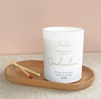 Personalised Graduation Gift Scented Candle, 2 of 4
