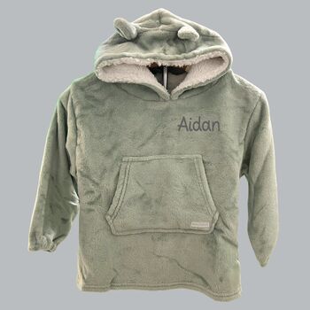 Personalised Embroidered Oversize Plush Hoodie Infants, 9 of 11