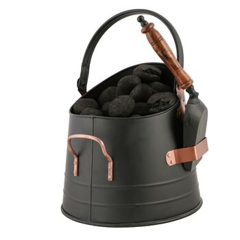 Copper Fireside Fuel Bucket With Shovel, 2 of 7