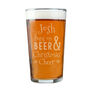 Personalised Runs On Beer And Christmas Cheer Pint Glass Gift Boxed – Funny Christmas Gift Idea, thumbnail 4 of 4