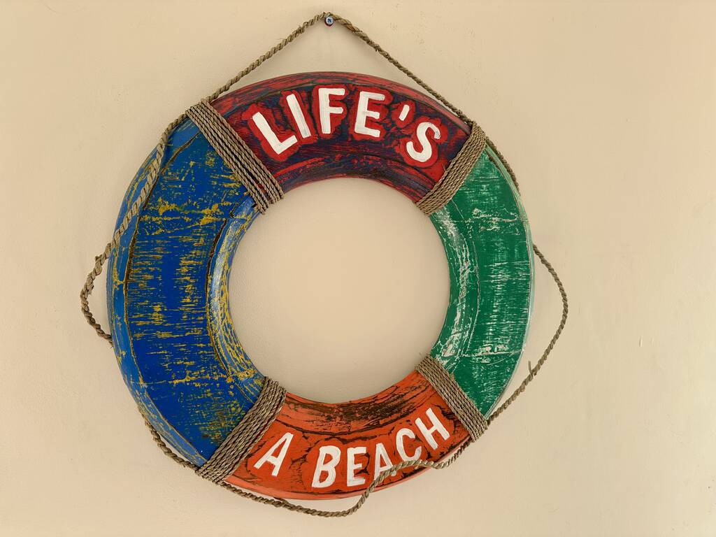 50cm Large Multi Coloured “Lifes A Beach' Buoy Ring Fun Gift, 1 of 7