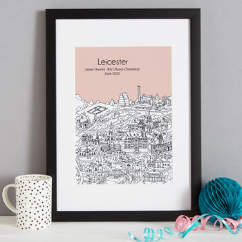 Personalised Leicester Graduation Print Gift, 7 of 9