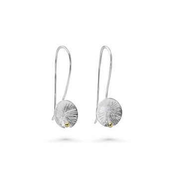 Sterling Silver Lilypad Drop Earrings, 4 of 5