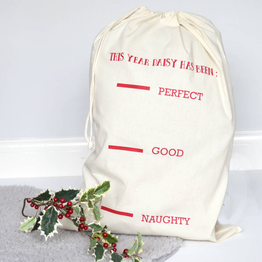 santa's fill line personalised santa sack by solesmith