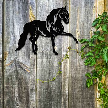 Rusted Metal Walking Horse, Animal Wall Art Decor, 4 of 10