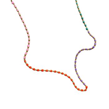 Sterling Silver Enamel Mine Beaded Rainbow Necklace, 6 of 6