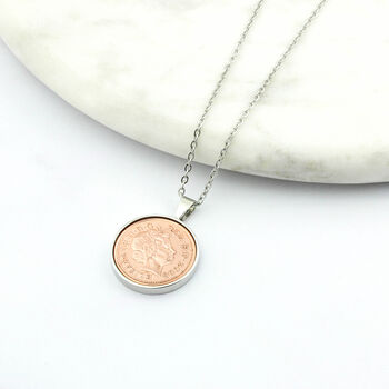 Personalised 18th Or 21st One Pence Necklace, 3 of 8