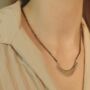 Silver Zircon Mangalsutra Black Bead Earring And Necklace, thumbnail 2 of 8