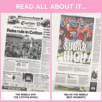 Ole Miss Rebels College Football Personalised Newspaper History Book, 9 of 12