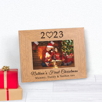 Babys First Christmas Wooden Picture Frame, 3 of 3