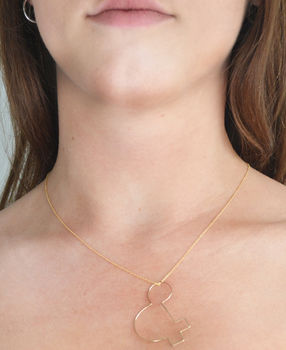 Large 14k Gold Initial Necklace, 4 of 6