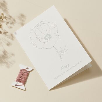 Personalised Birth Flower Birthday Card Stitch Kit, 3 of 6