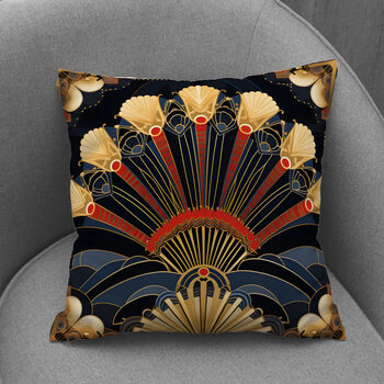 Deco Elegance In Red Art Deco Cushions Design Three, 6 of 7