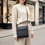 Women's Navy Leather Cross Body Bag, thumbnail 1 of 2
