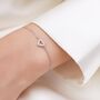 Sterling Silver Open Heart Cz Bracelet, thumbnail 1 of 12