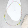 Ettie 16 Inch Beaded Rainbow And Gold Coloured Necklace, thumbnail 3 of 4