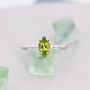 Genuine Green Peridot Crystal Ring In Sterling Silver, thumbnail 3 of 12