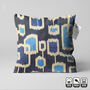 Traditional Handwoven Ikat Cushion With Blue Tones, thumbnail 4 of 7