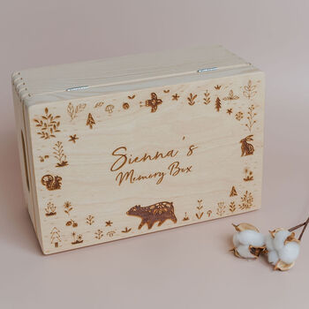 Personalised Memory Box With Woodland Animal Design, 2 of 7