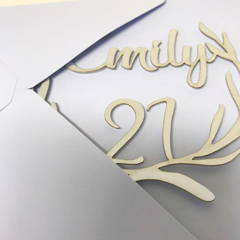 Personalised Papercut 21st Birthday Card, 10 of 11