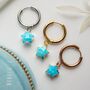 Turquoise Star Hoop Earrings, thumbnail 4 of 10