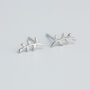 Sterling Silver Curved Branch Stud Earrings, thumbnail 2 of 5