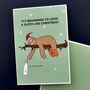 Eco Friendly Punny Sloth Christmas Card Pack Of Three, thumbnail 3 of 4