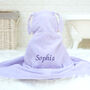 Personalised Lavender Bunny Baby Towel, thumbnail 2 of 8