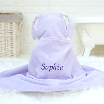 Personalised Lavender Bunny Baby Towel, 2 of 8