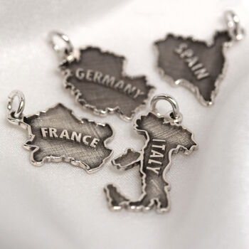 Personalised Sterling Silver Any Country Map Charm, 2 of 12