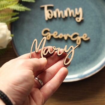 Personalised Wedding Name Place Settings For Guests, 7 of 10