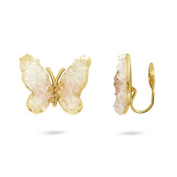 Pink Crystal Butterfly Clip On Earrings, 2 of 2