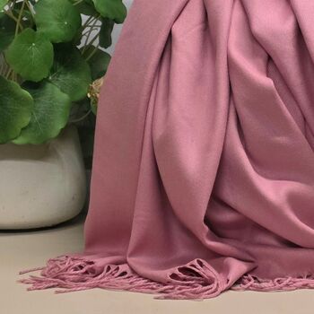 Super Soft Plain Pashmina Style Scarf In Lavender, 3 of 3