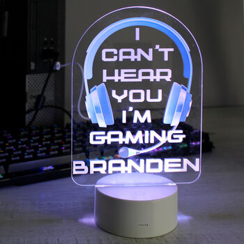 Personalised Blue Gaming LED Night Light, 2 of 4