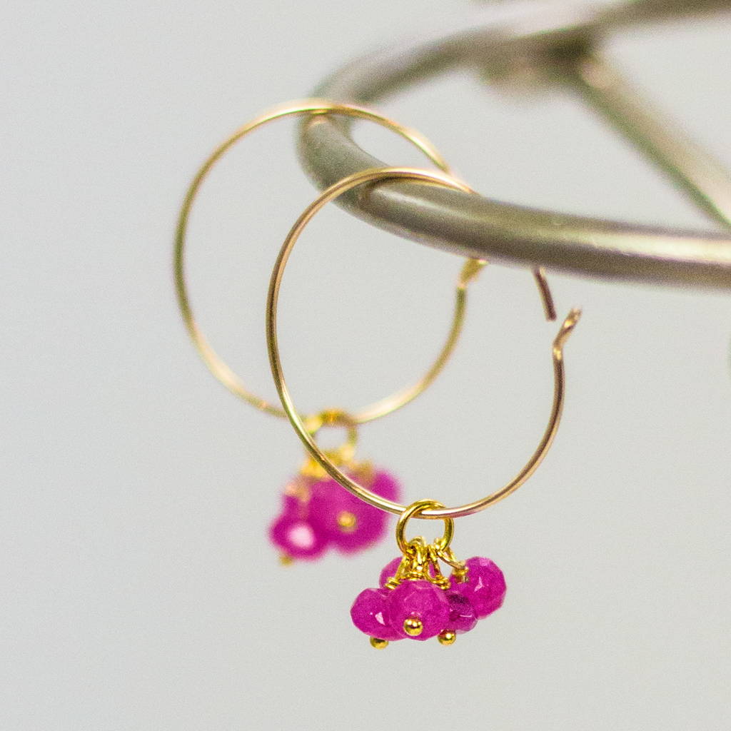 Pink Gold Hoop Earrings By Samphire Jewellery Notonthehighstreet Pink Gold Hoop Earrings
