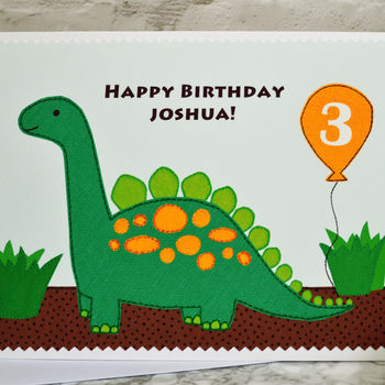 'Dinosaur' Personalised Childrens Birthday Card, 2 of 3