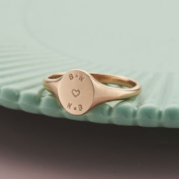 Personalised Handstamped Signet Ring, 6 of 12